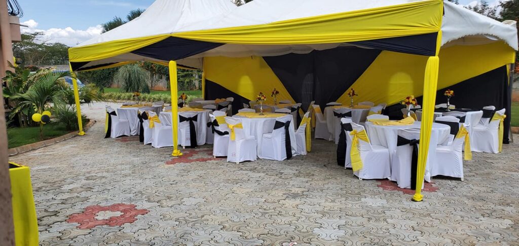 Yellow and Black event deco