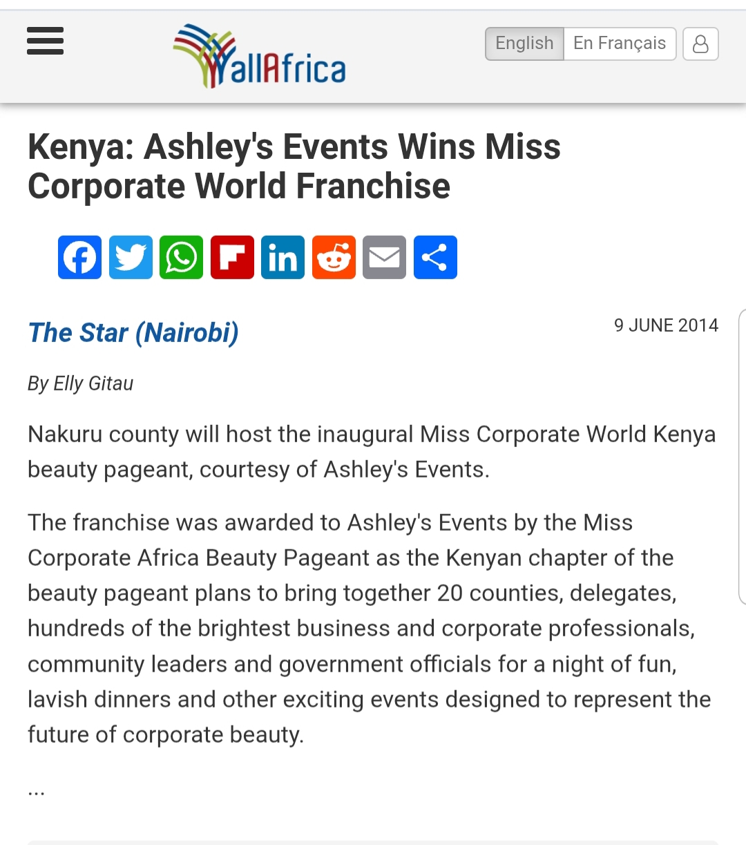 AllAfrica article screenshot preview