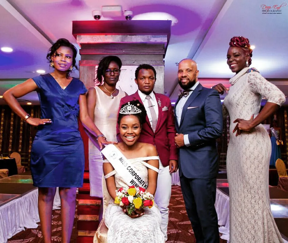 Miss Corporate Kenya winner with judges